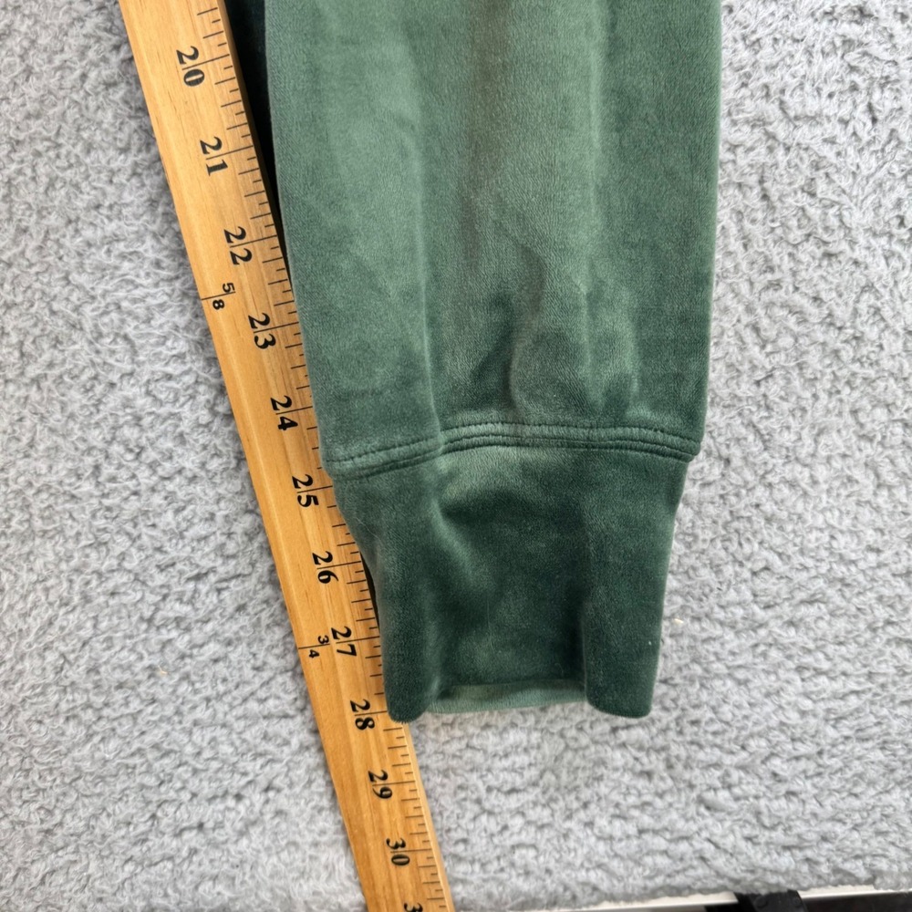 Aerie Offline Velour Jogger Pants Green Womens M Waist Drawstring Zip Pockets - Picture 4 of 9